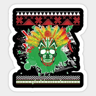 Color Exploding Skull Sticker